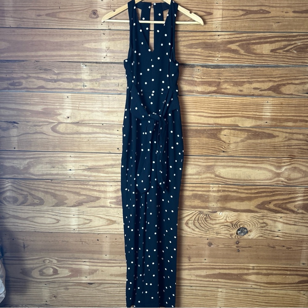 LOFT Navy Polka Dot Maxi Dress